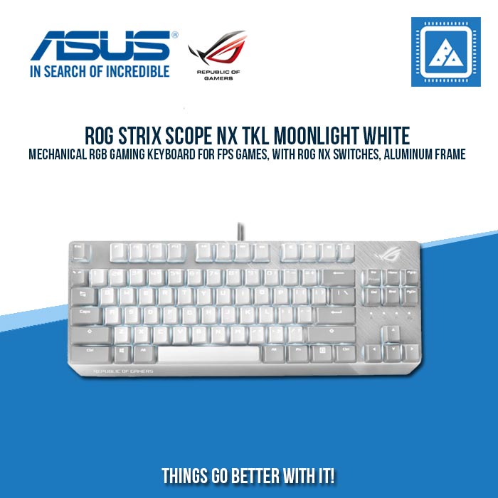 ASUS ROG STRIX SCOPE NX TKL RGB MECHANICAL GAMING KEYBOARD (RED SWITCH) (MOONLIGHT WHITE) ASUS ROG STRIX SCOPE NX TKL RGB MECHANICAL GAMING KEYBOARD (RED SWITCH) (MOONLIGHT WHITE)